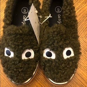 NWT Cat&Jack green monster slip-ons